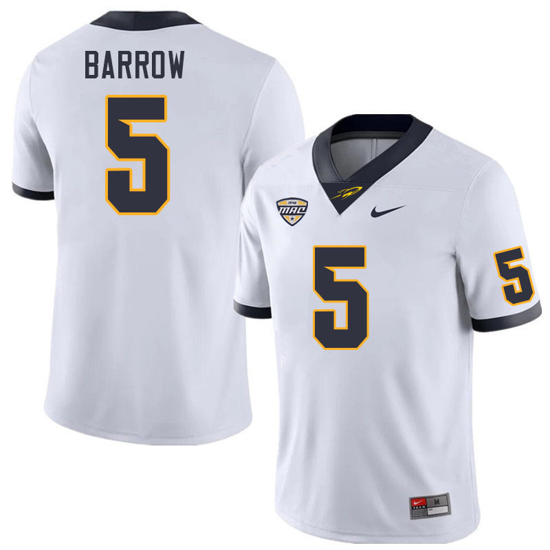Toledo Rockets #5 Jackson Barrow College Football Jerseys Stitched Sale-White